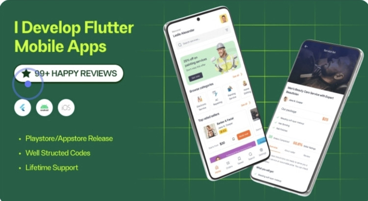 I will develop you online food business flutter Android, iOS  mobile app